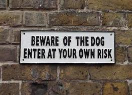Large &quot;Beware of the Dog&quot; sign