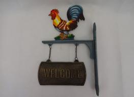Cockerel welcome sign