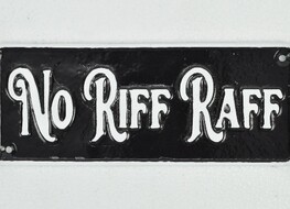 no riff raff plaque