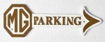 MG parking arrow plaque