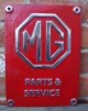 red aluminium MG parts &amp; servie plaque