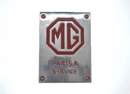 polished MG parts &amp; service plaque